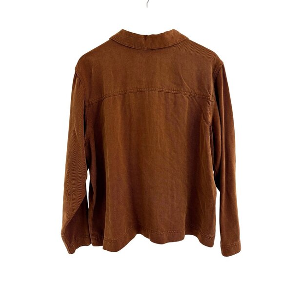 Coldwater Creek Brown Shirt Jacket Shacket Size 1X Plus Western Country Cowgirl - Picture 3 of 5